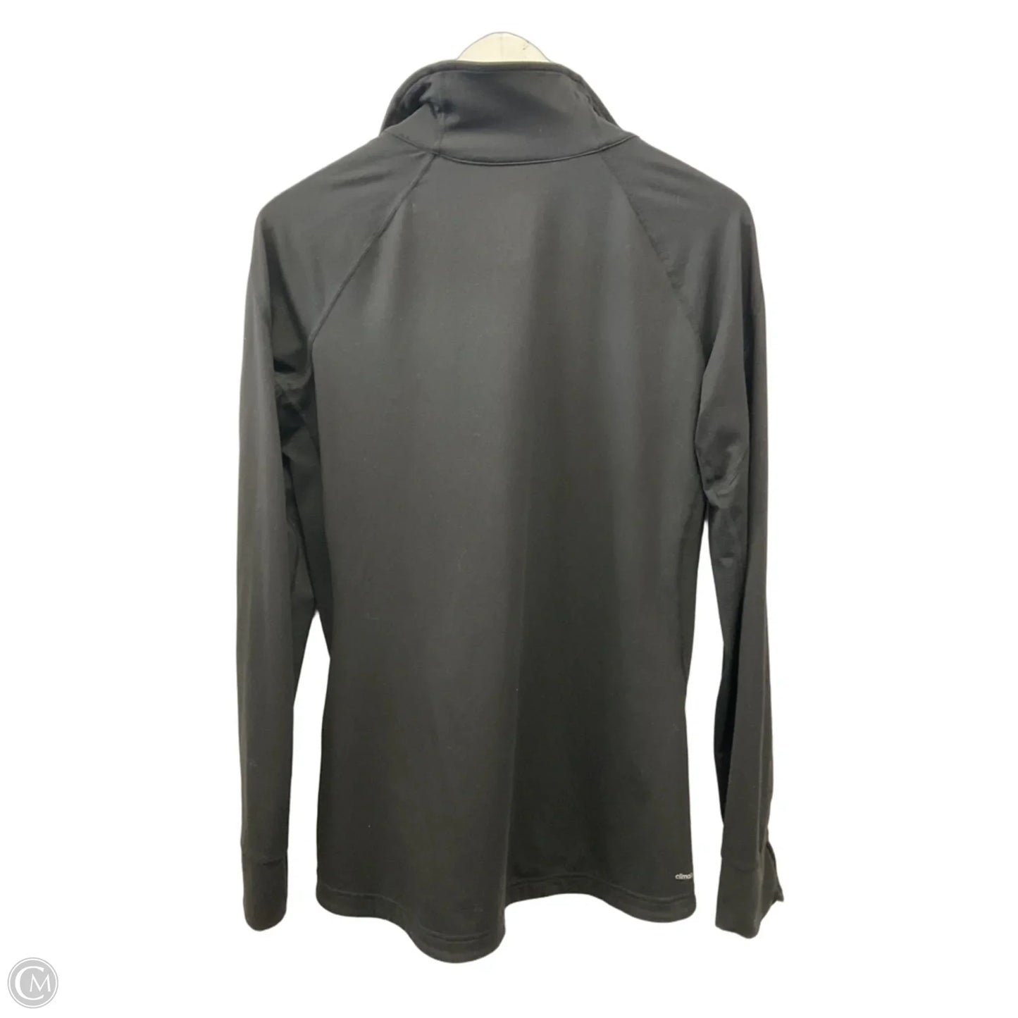 Athletic Top Long Sleeve Collar By Adidas In Black, Size: L