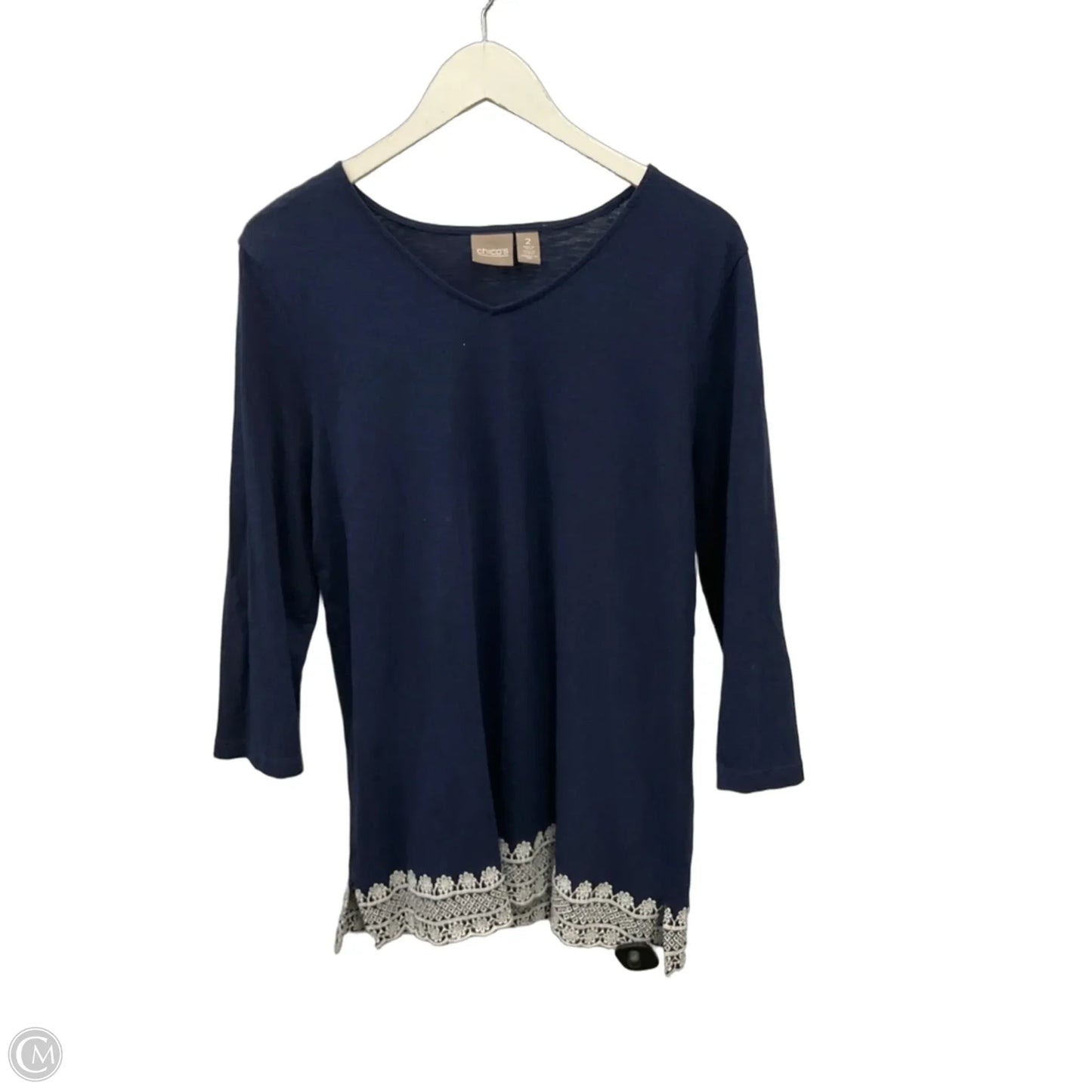 Tunic 3/4 Sleeve By Chicos In Navy, Size: L