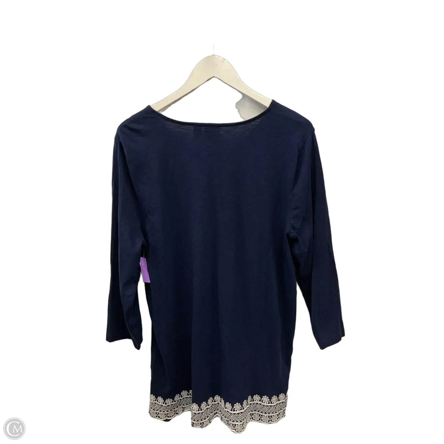Tunic 3/4 Sleeve By Chicos In Navy, Size: L