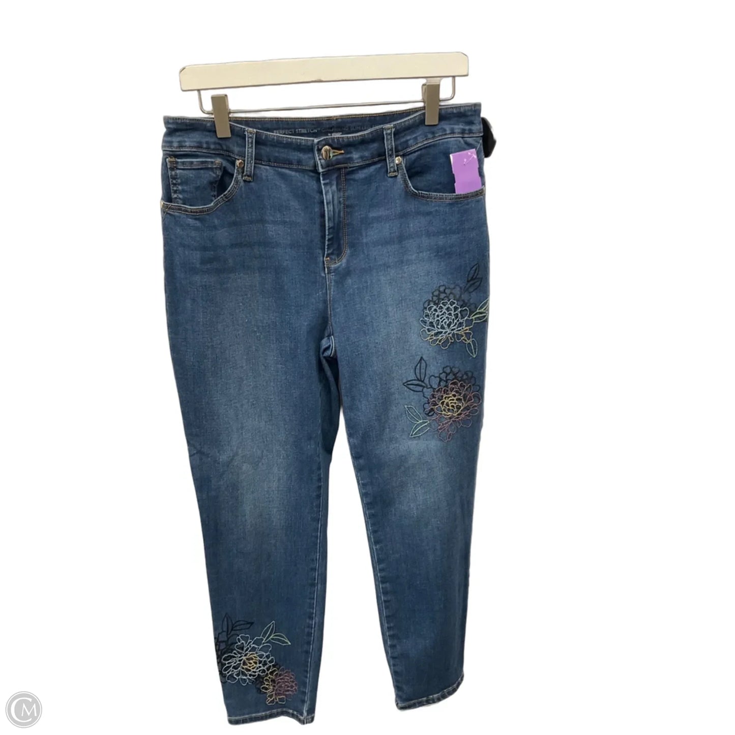 Jeans Cropped By Chicos In Blue Denim, Size: 8