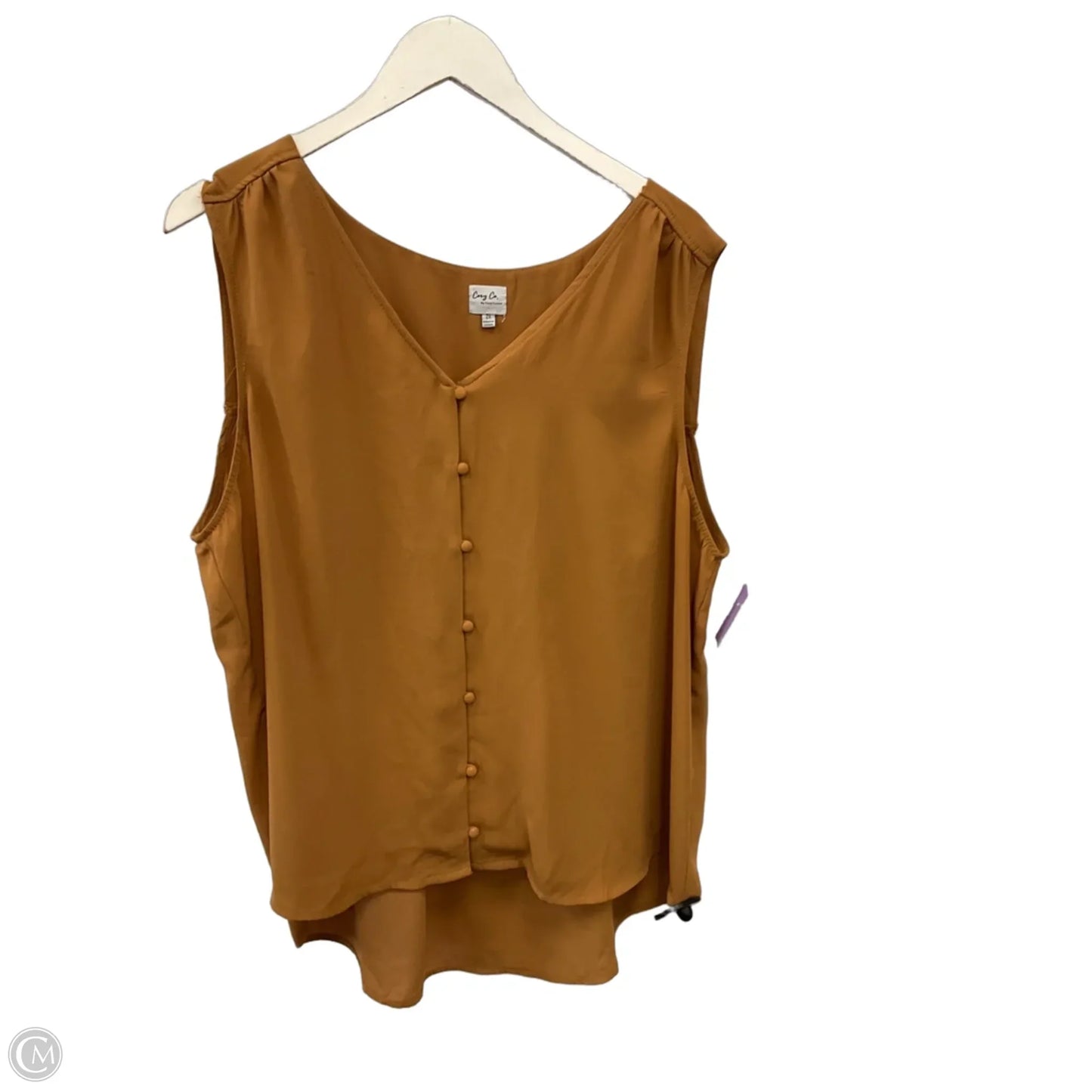 Top Sleeveless By Cozy In Brown, Size: 2x
