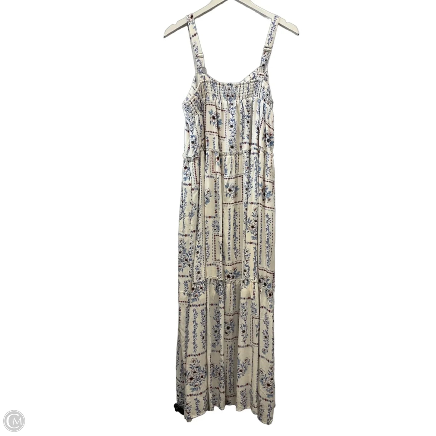 Dress Casual Maxi By Maurices In Blue & Cream, Size: L