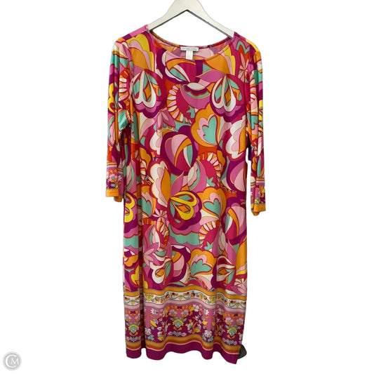 Dress Casual Midi By London Times In Multi-colored, Size: Xl