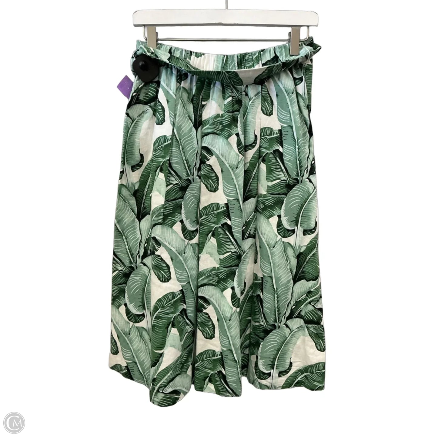 Skirt Midi By Talbots In Green & White, Size: 6p