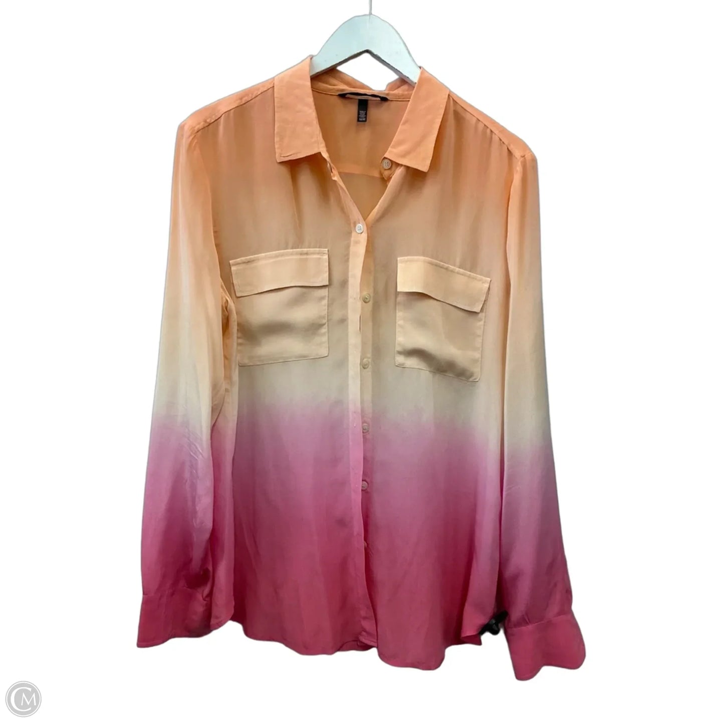 Top Long Sleeve By Victorias Secret In Orange & Pink, Size: M