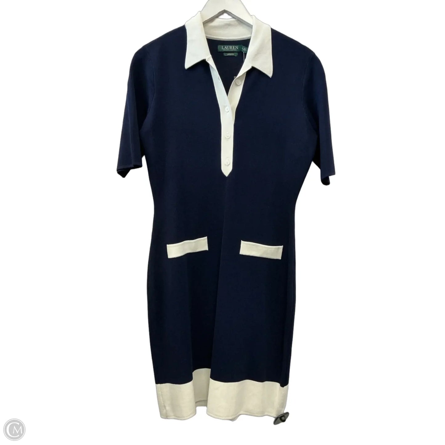 Dress Casual Midi By Lauren By Ralph Lauren In Navy, Size: M