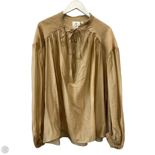 Top Long Sleeve By H&m In Tan, Size: Xxl