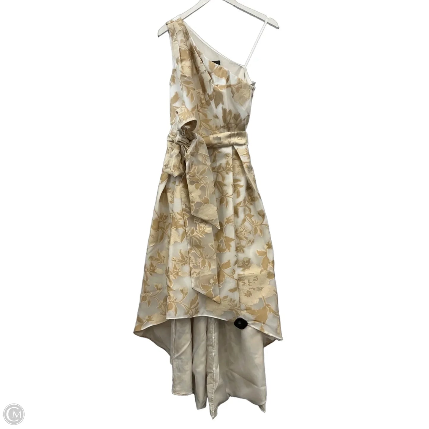 Dress Party Long By Adrianna Papell In Tan & White, Size: M