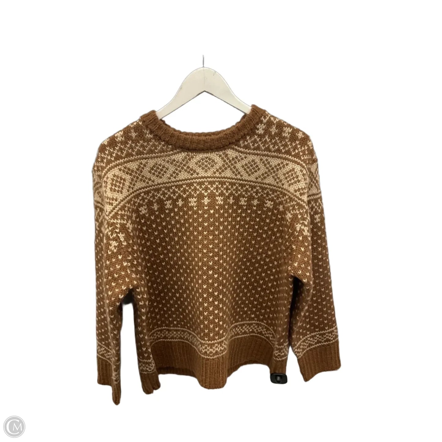 Sweater By Clothes Mentor In Brown & Cream, Size: Xs