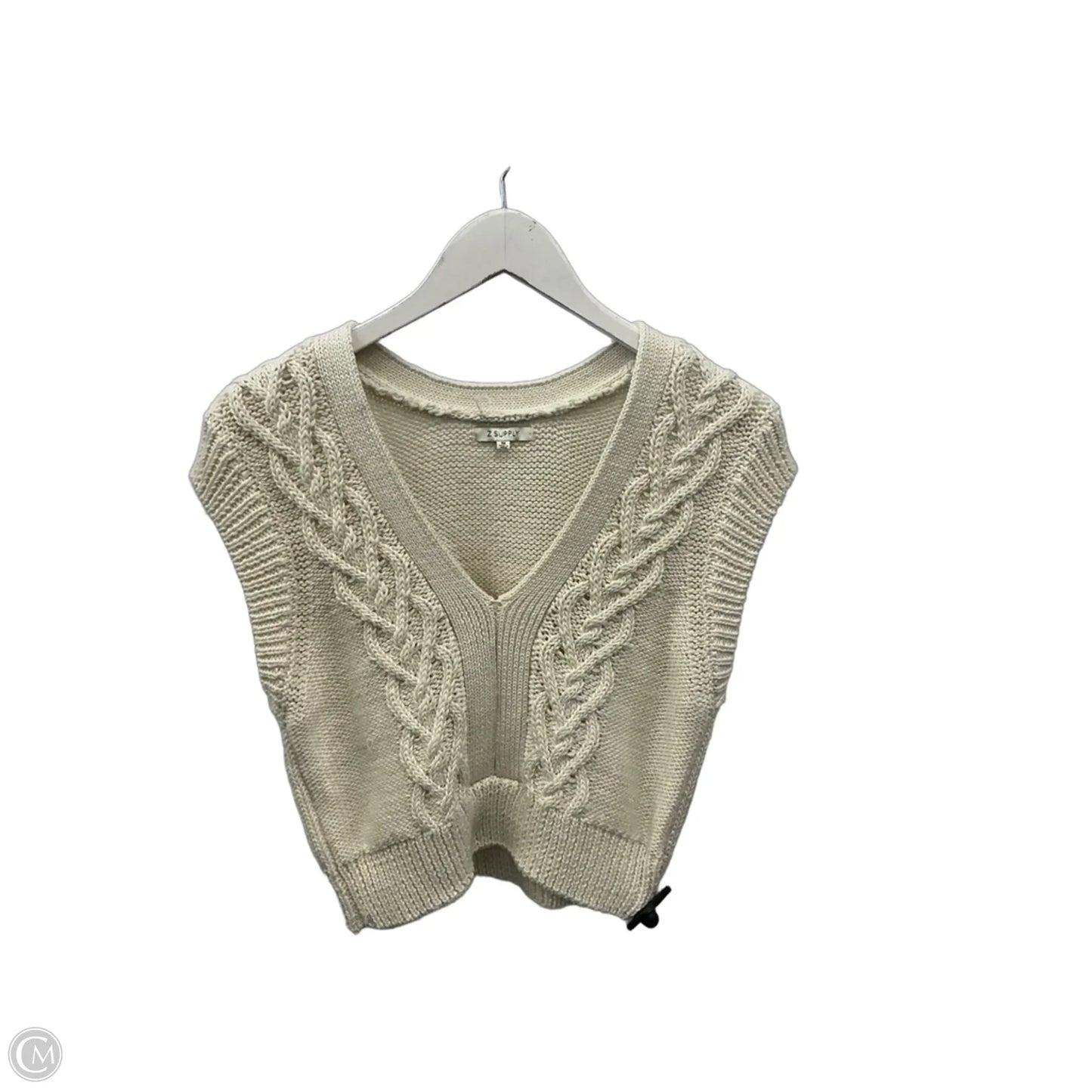 Sweater Short Sleeve By Z Supply In Cream, Size: M