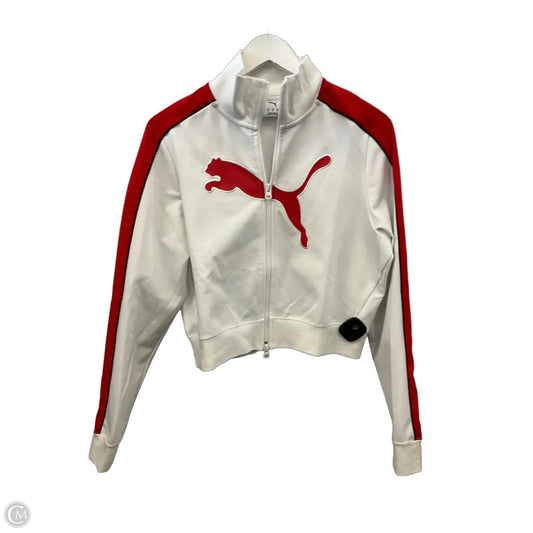 Athletic Jacket By Puma In White, Size: Xl