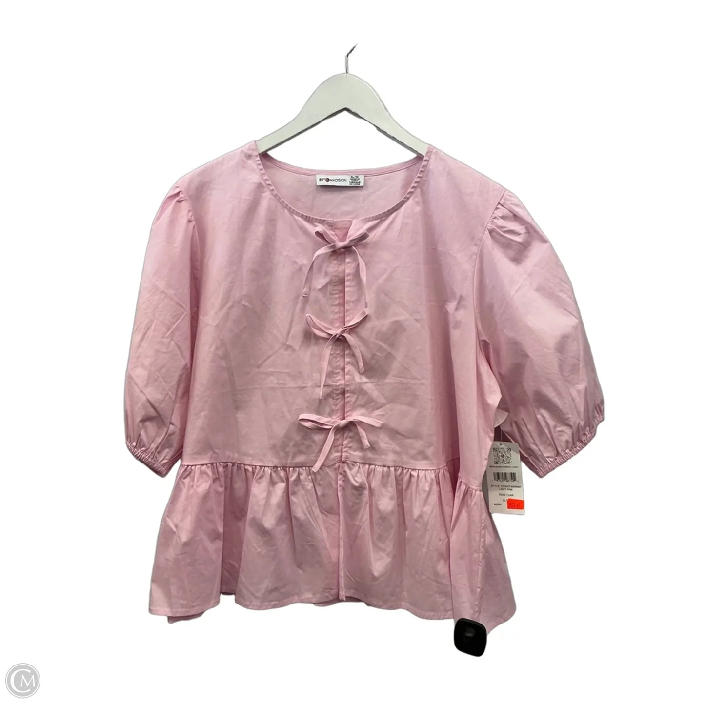 Top Short Sleeve By 89th And Madison In Pink, Size: Xl