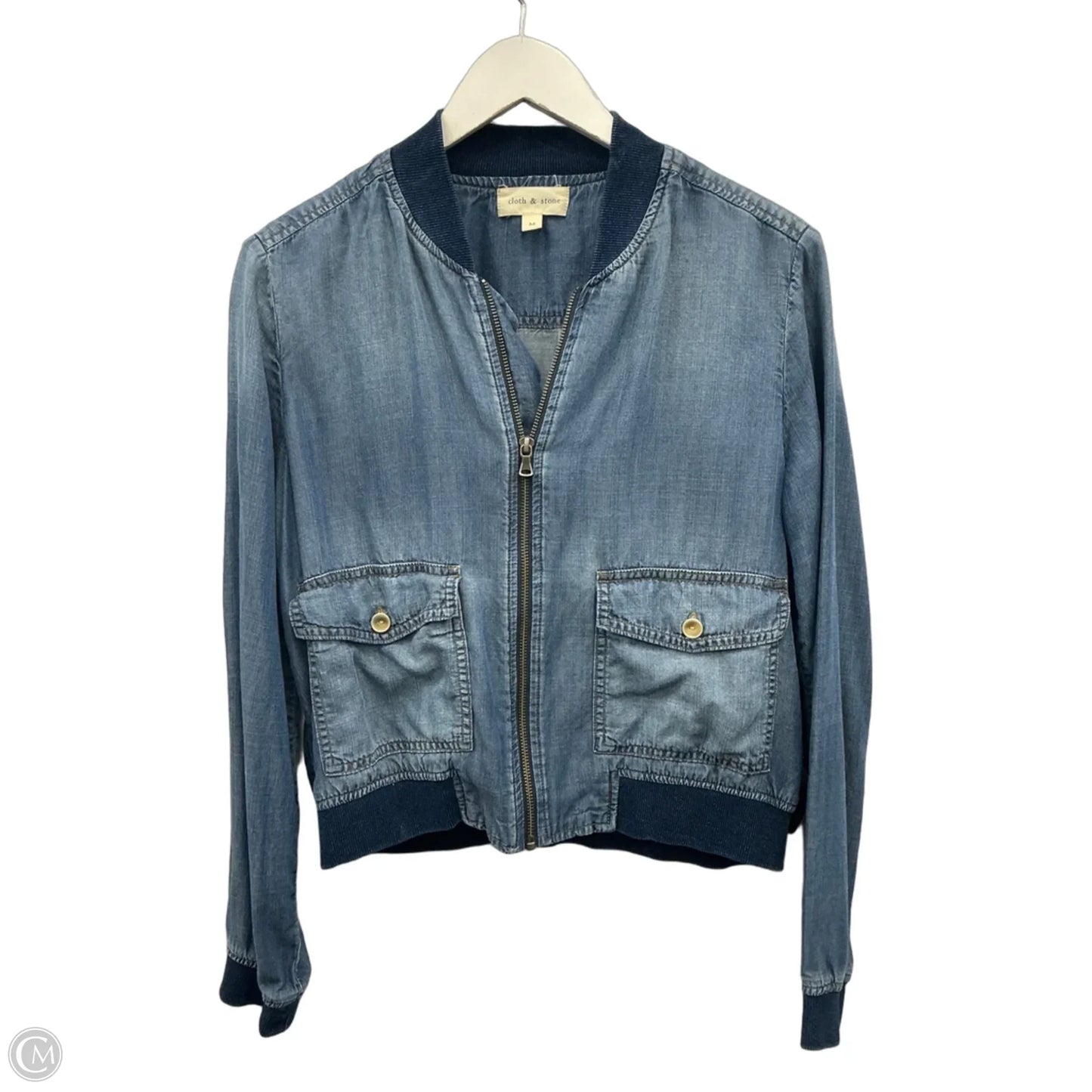 Jacket Other By Cloth & Stone In Blue Denim, Size: M