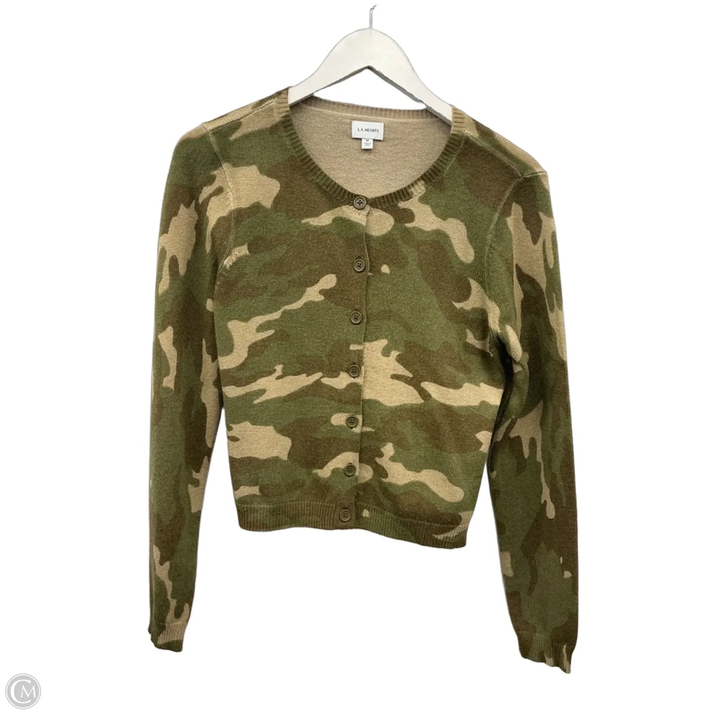Sweater Cardigan By La Hearts In Camouflage Print, Size: M