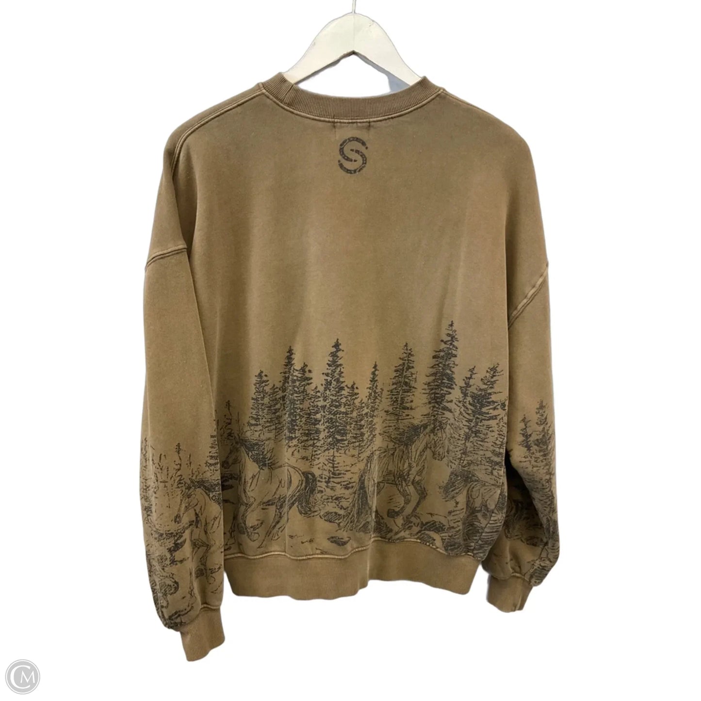 Sweatshirt Crewneck By Clothes Mentor In Brown, Size: Xs