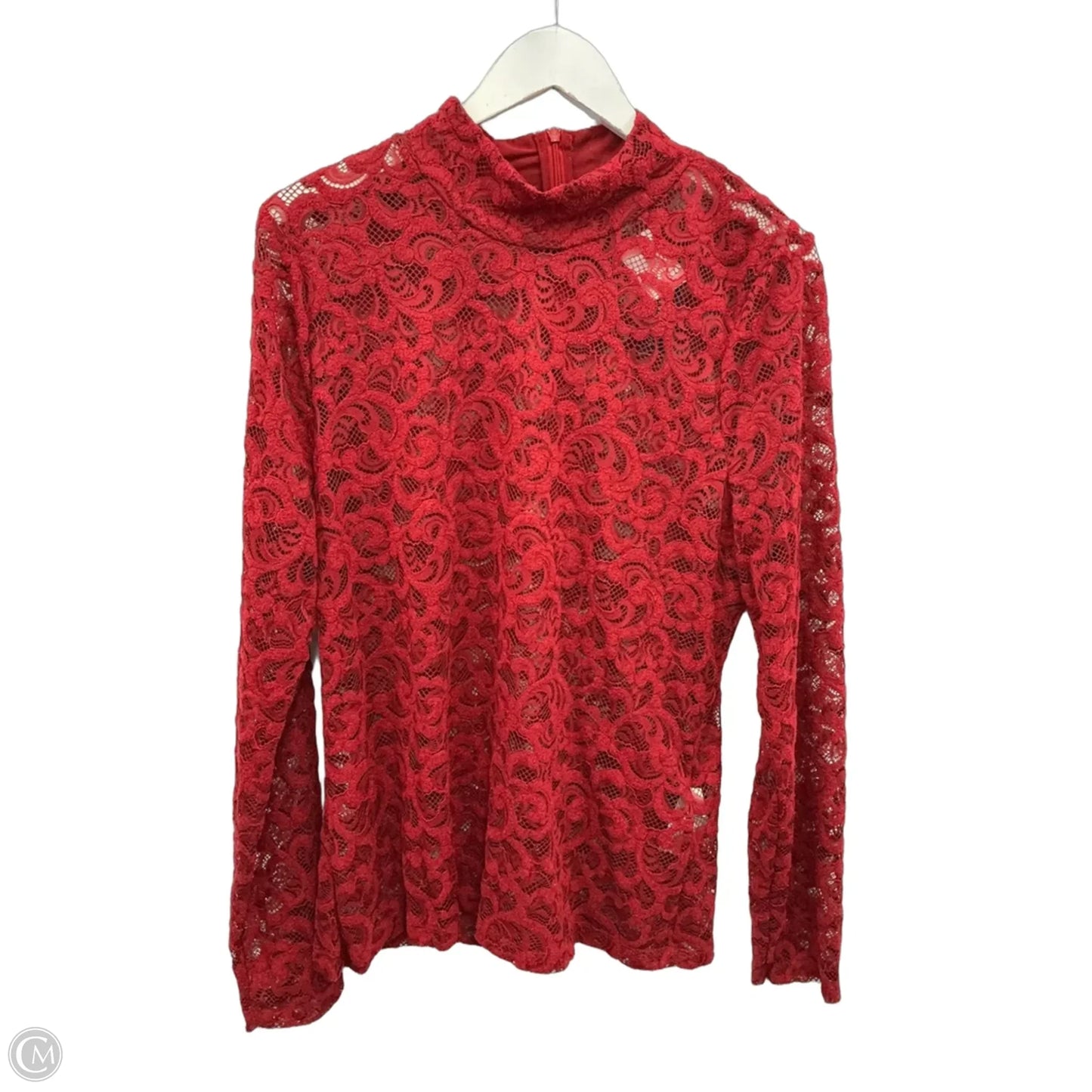 Top Long Sleeve By White House Black Market In Red, Size: Xl