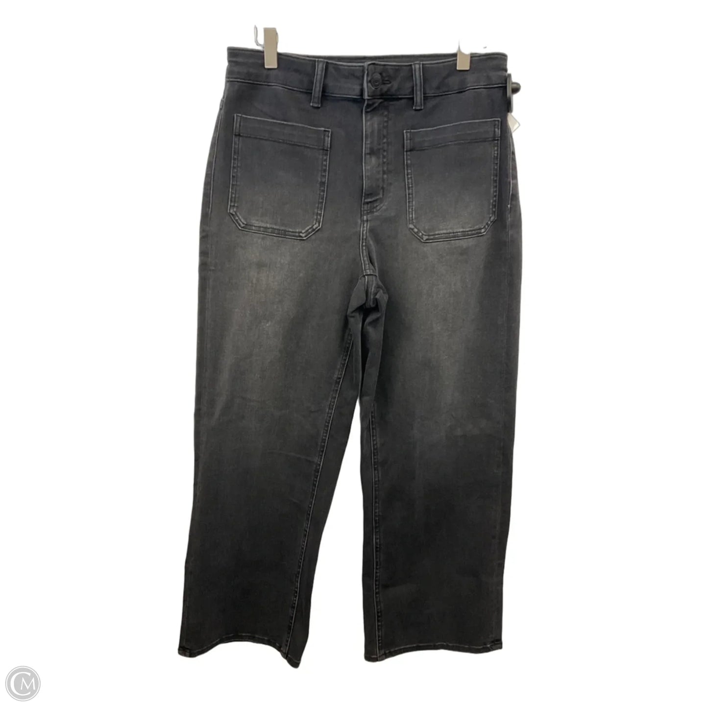 Jeans Wide Leg By Quince In Black Denim, Size: 8