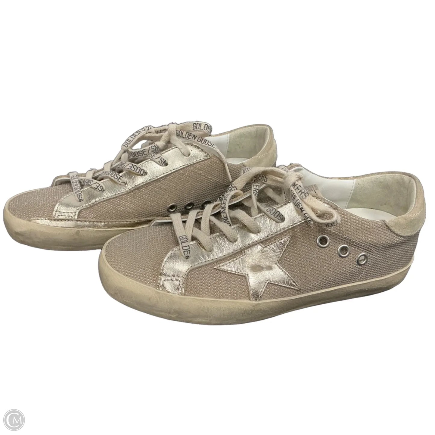 Shoes Luxury Designer By Golden Goose In Gold, Size: 6