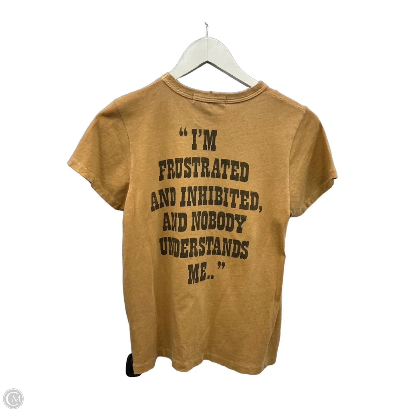Top Short Sleeve By Junk Food In Tan, Size: S