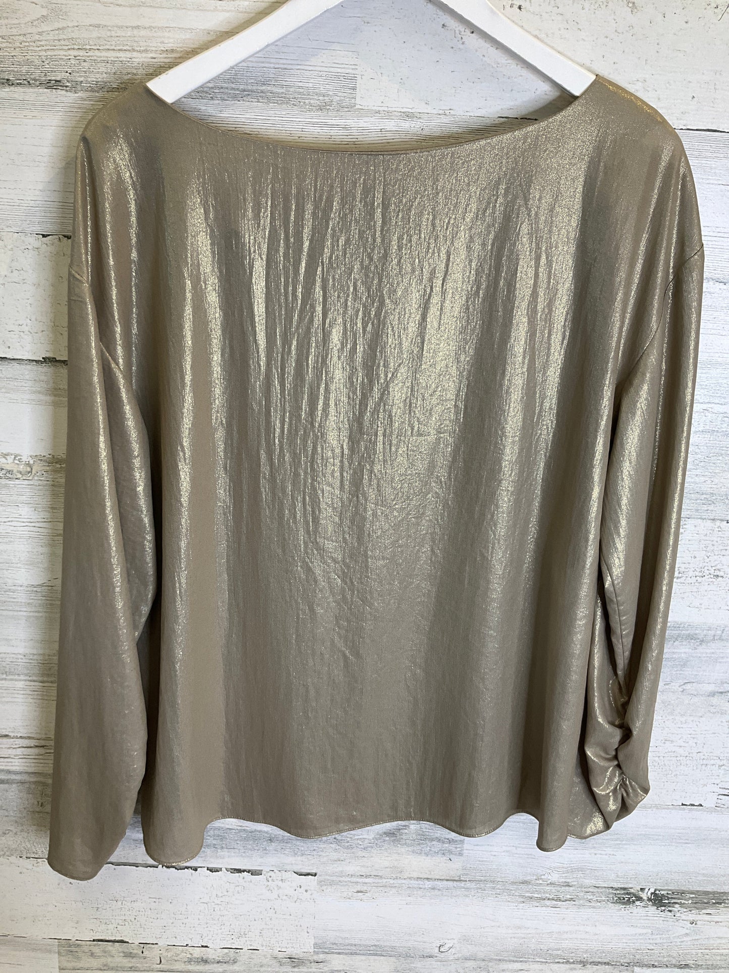 Blouse Long Sleeve By Anne Klein In Gold, Size: M