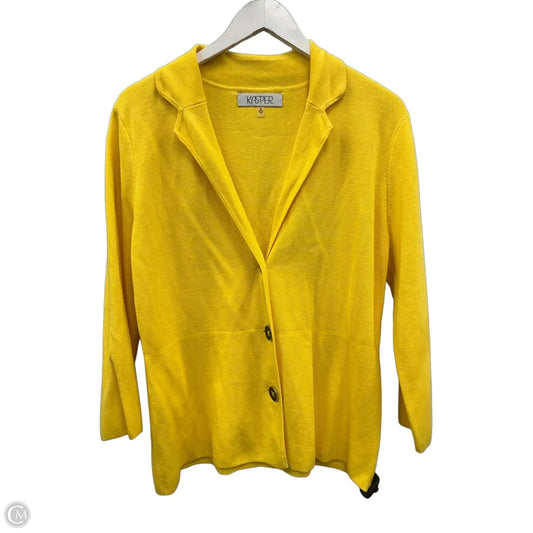 Cardigan By Kasper In Yellow, Size: M