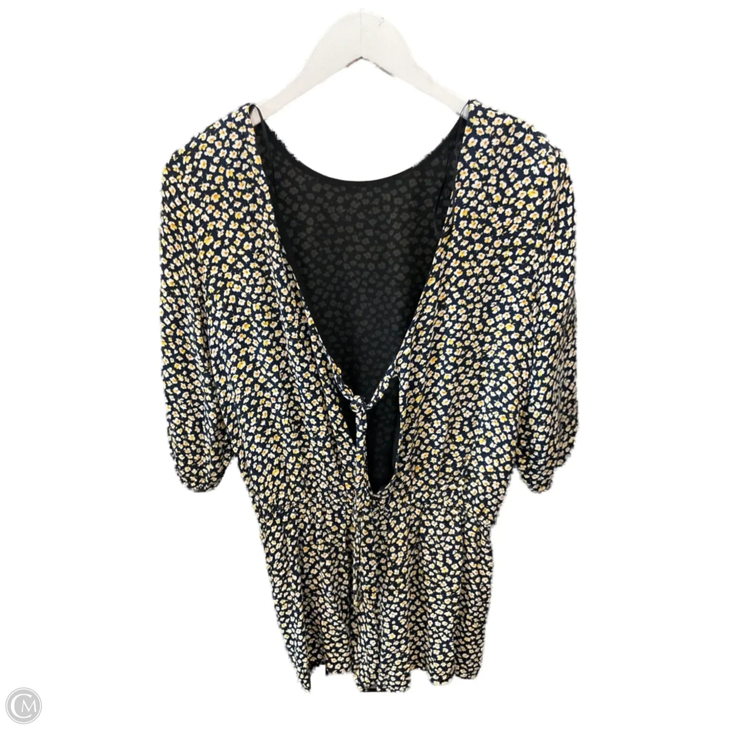 Romper By Zara Basic In Black & Yellow, Size: M