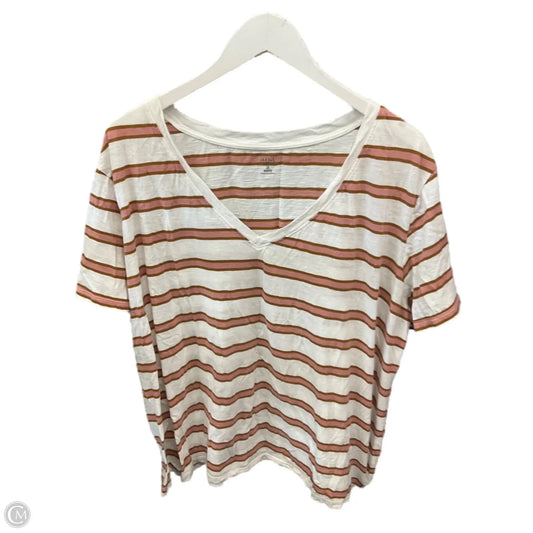 Top Short Sleeve By Ana In Pink & Tan, Size: 3x