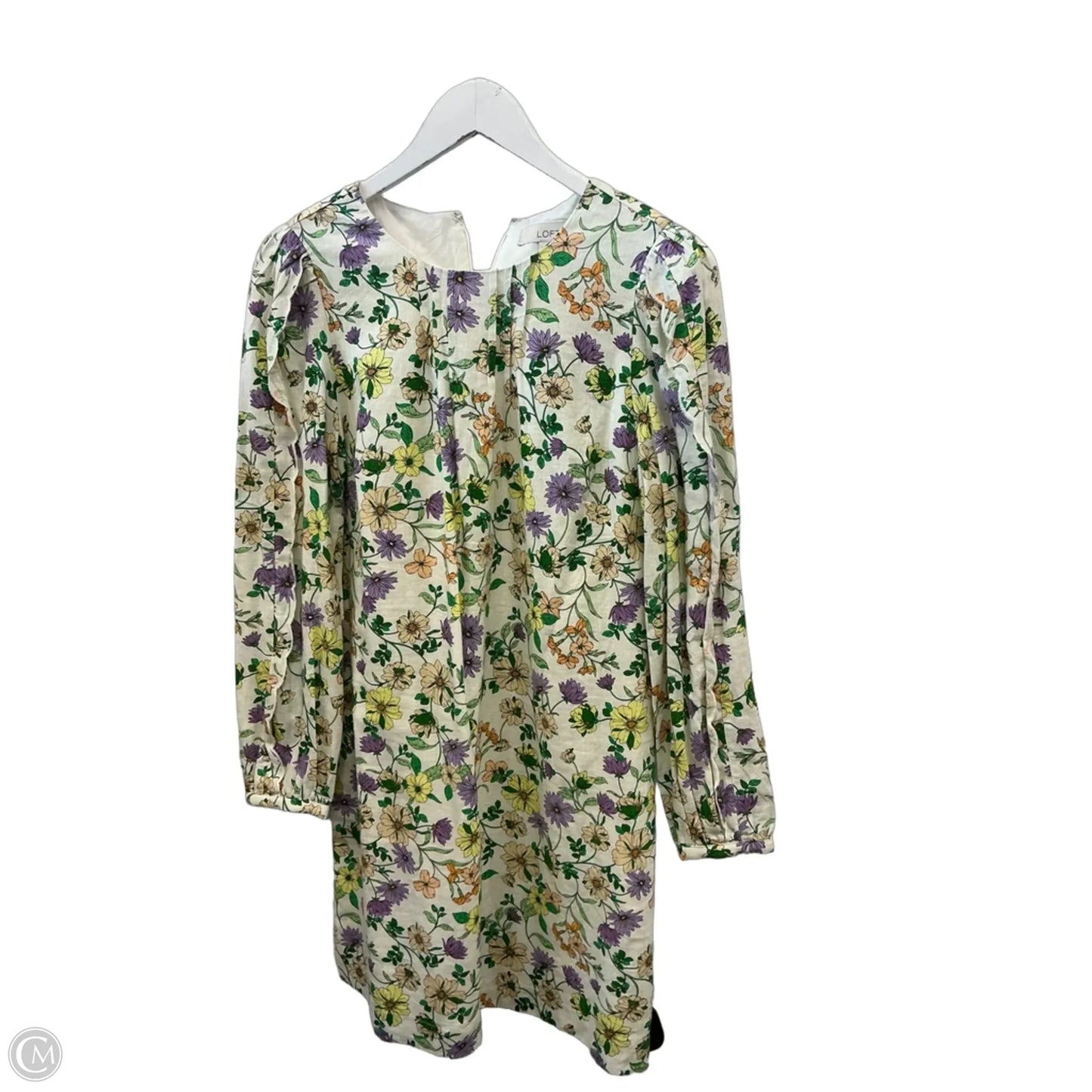 Dress Casual Short By Loft In Cream & Green, Size: S