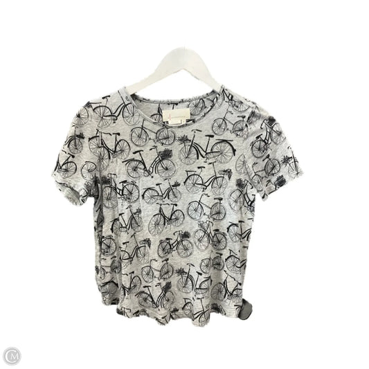 Top Short Sleeve By Anthropologie In Grey, Size: Xs