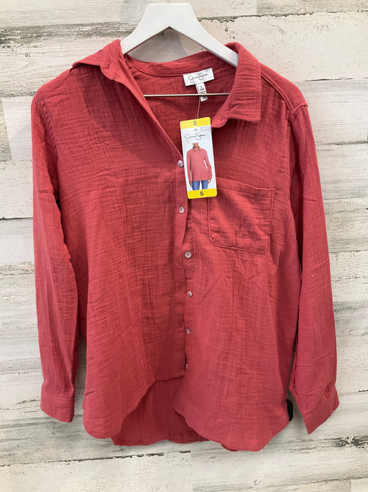 Top Long Sleeve By Jessica Simpson In Orange, Size: S