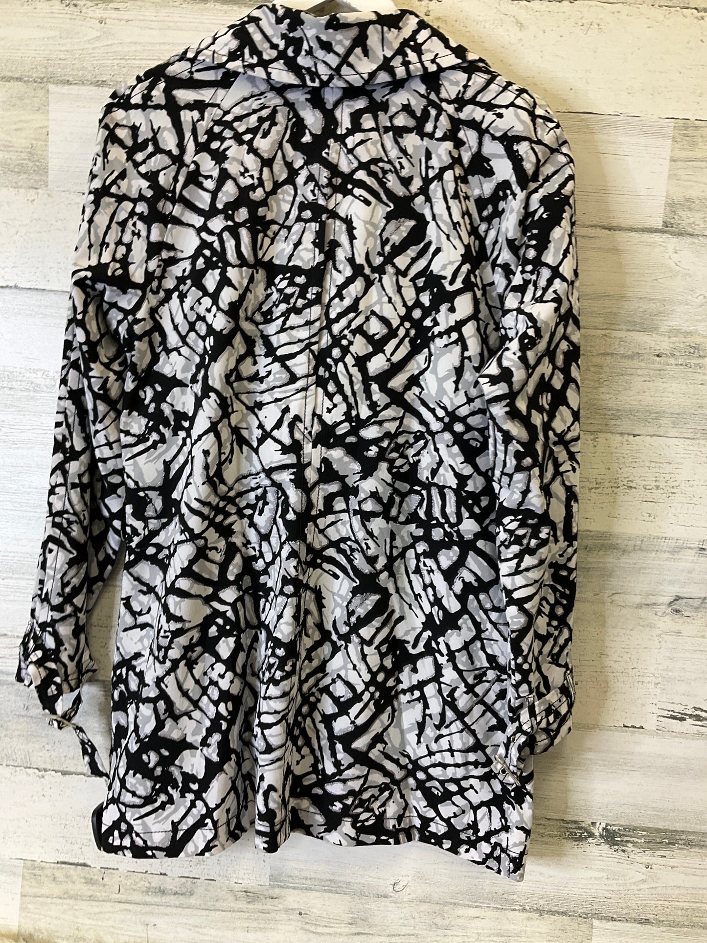 Coat Raincoat By Chicos In Black & White, Size: Xs