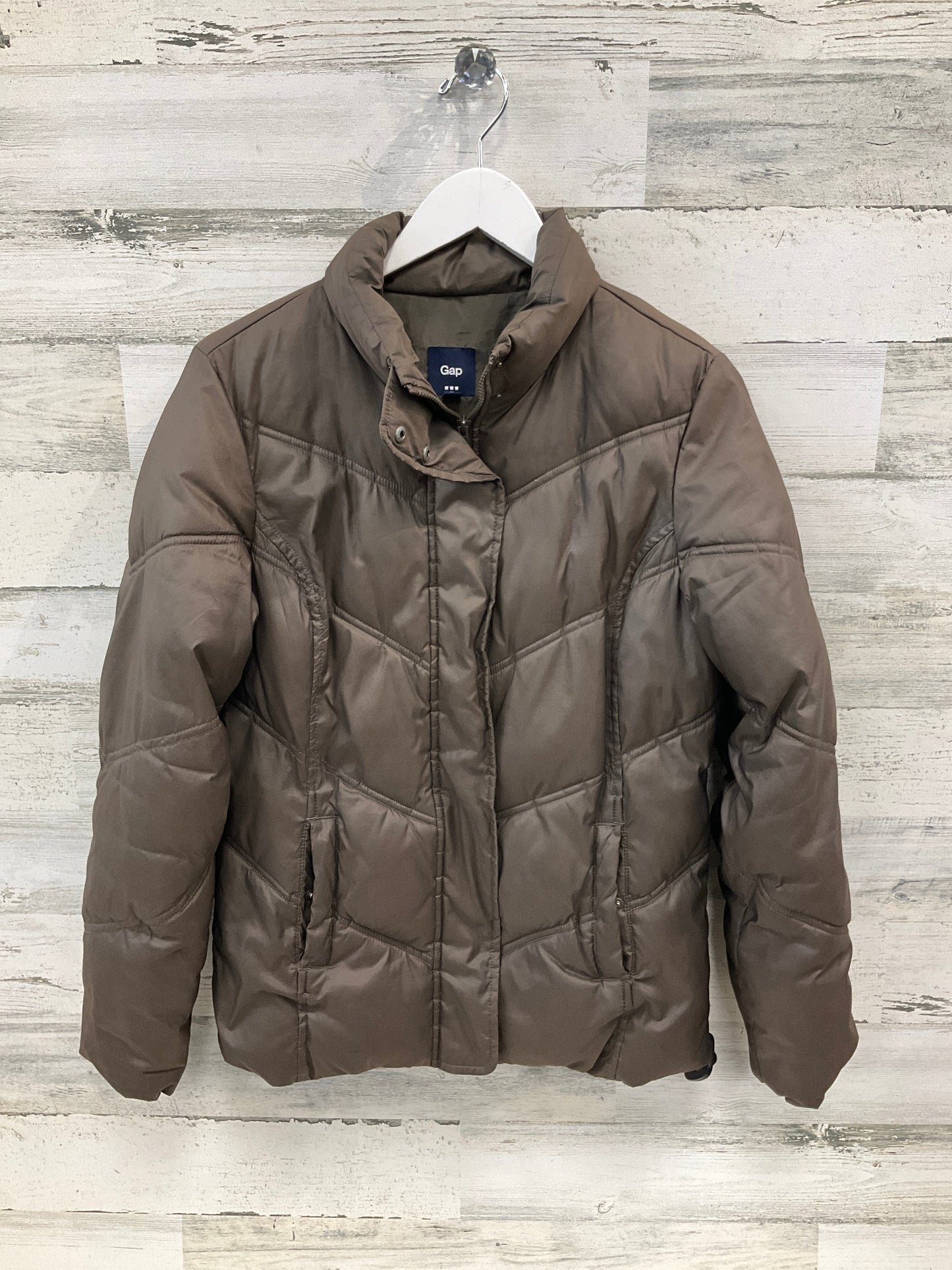 Coat Puffer & Quilted By Gap In Brown, Size: M