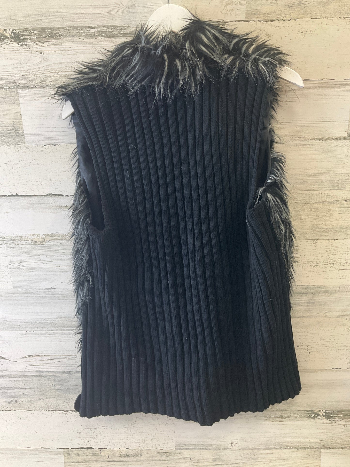 Vest Faux Fur & Sherpa By Adrianna Papell In Black, Size: 1x