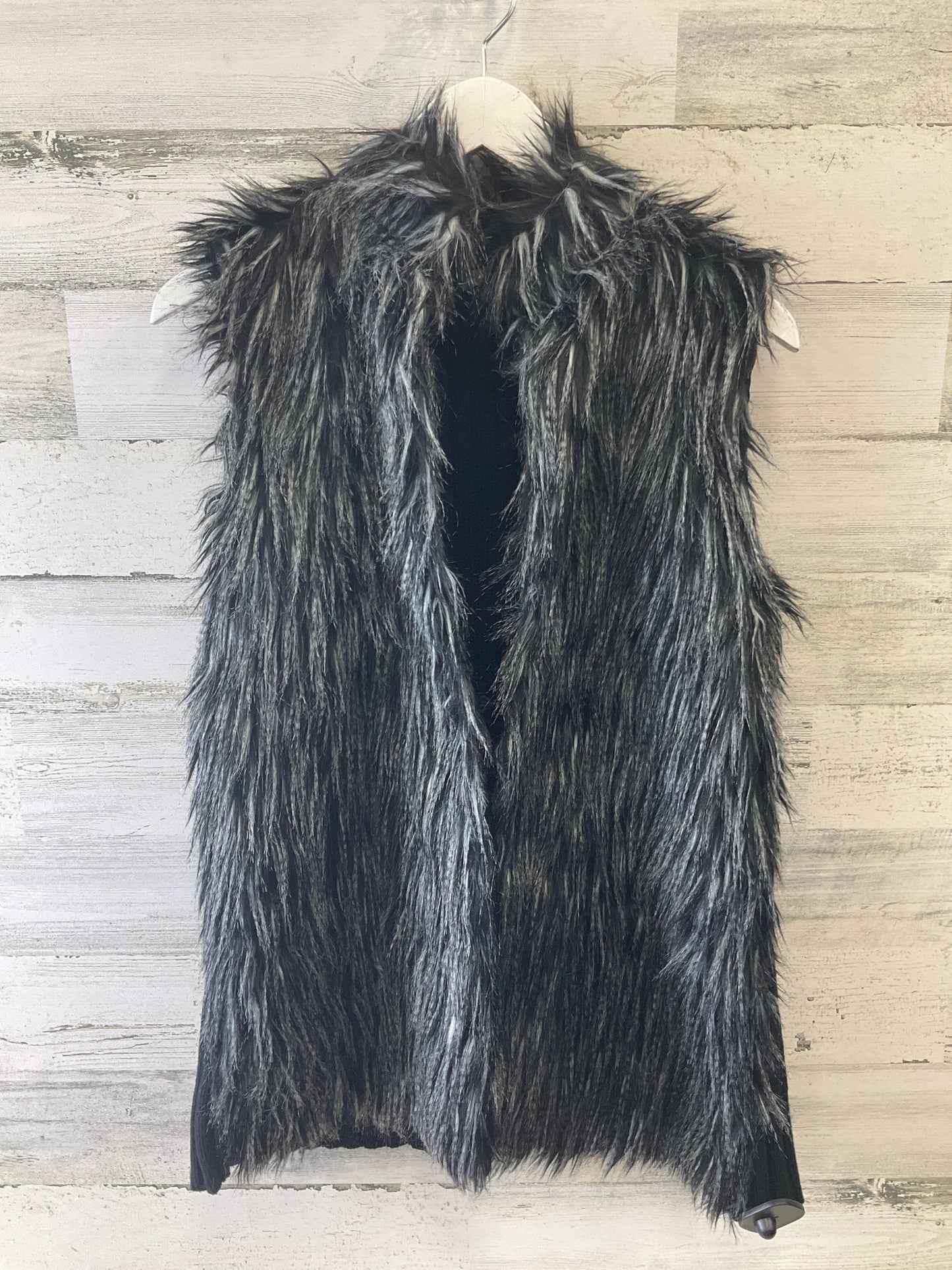 Vest Faux Fur & Sherpa By Adrianna Papell In Black, Size: 1x