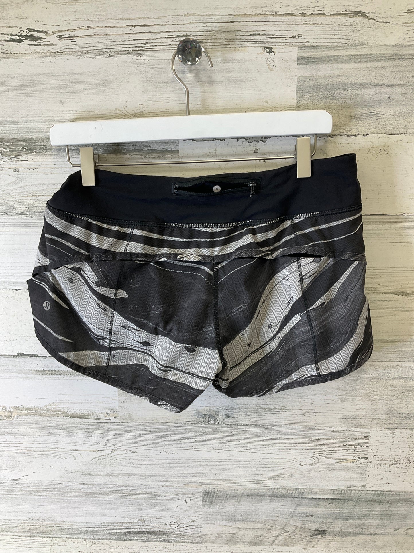 Athletic Shorts By Lululemon In Black & Grey, Size: 8