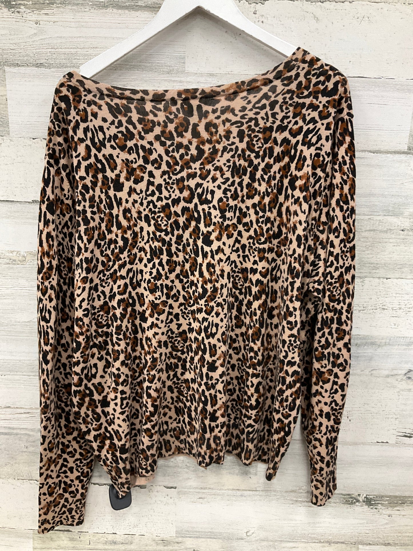 Cardigan By Time And Tru In Animal Print, Size: 3x