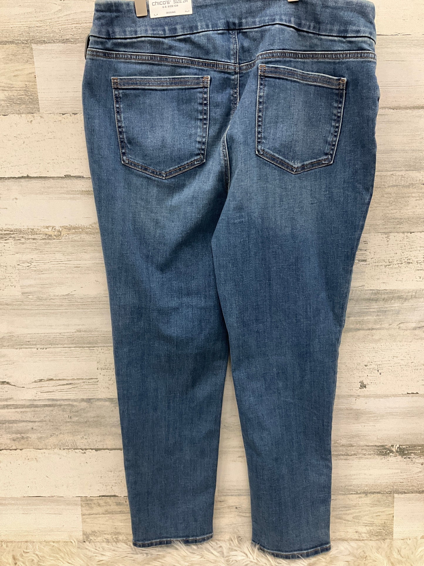 Jeans Straight By Chicos In Blue Denim, Size: 12