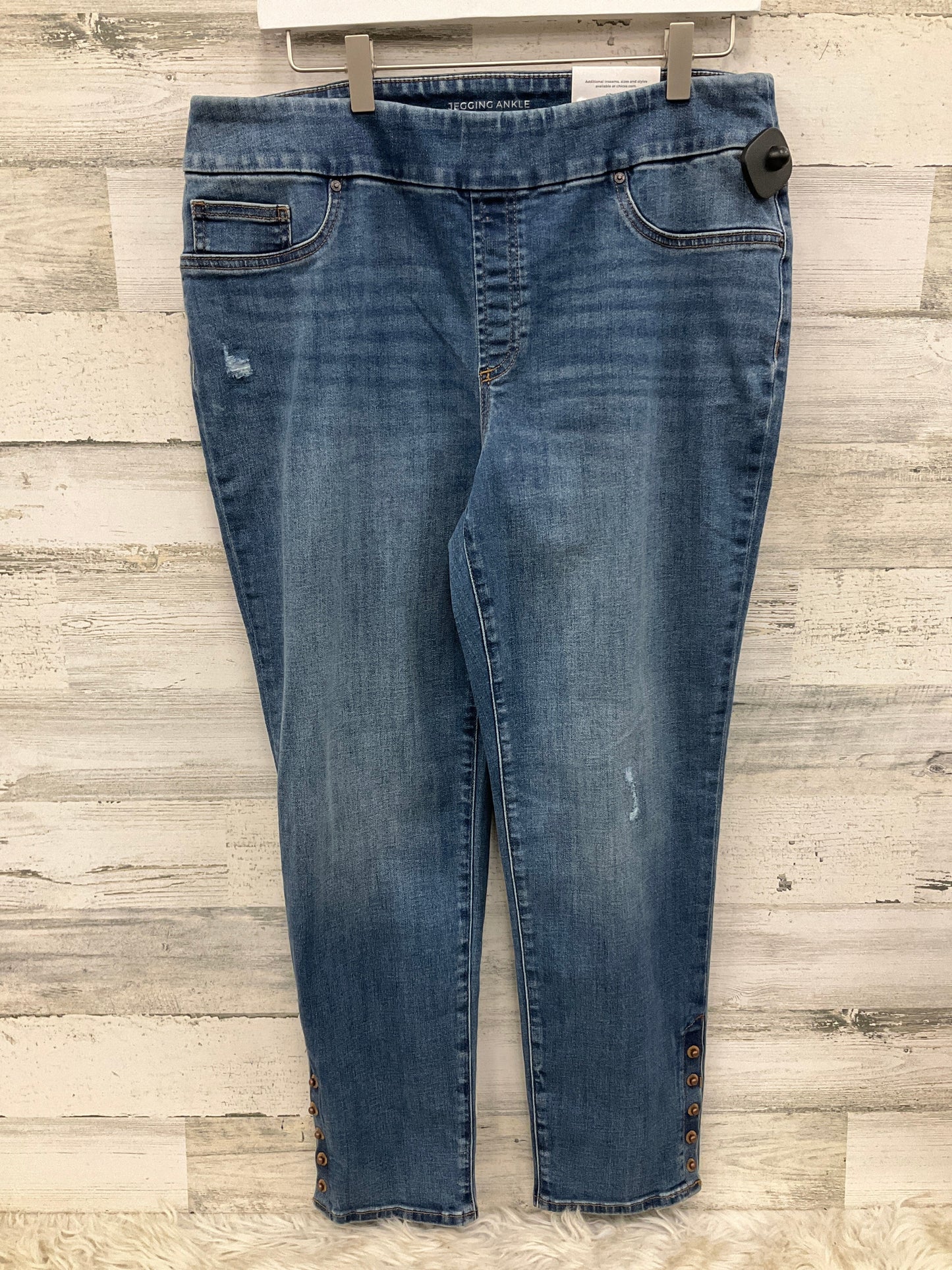 Jeans Straight By Chicos In Blue Denim, Size: 12