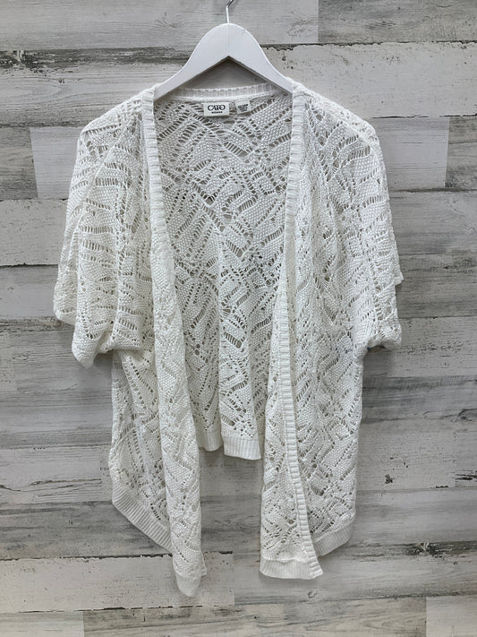 Sweater Cardigan By Cato In White, Size: 3x