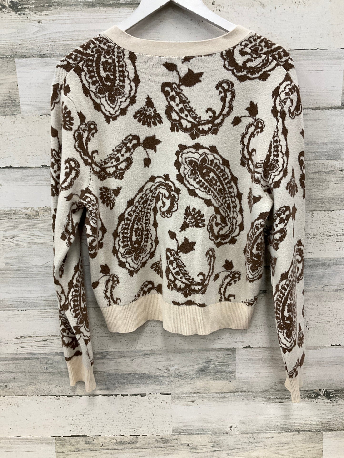 Cardigan By Ophelia Roe In Brown & Cream, Size: Xl