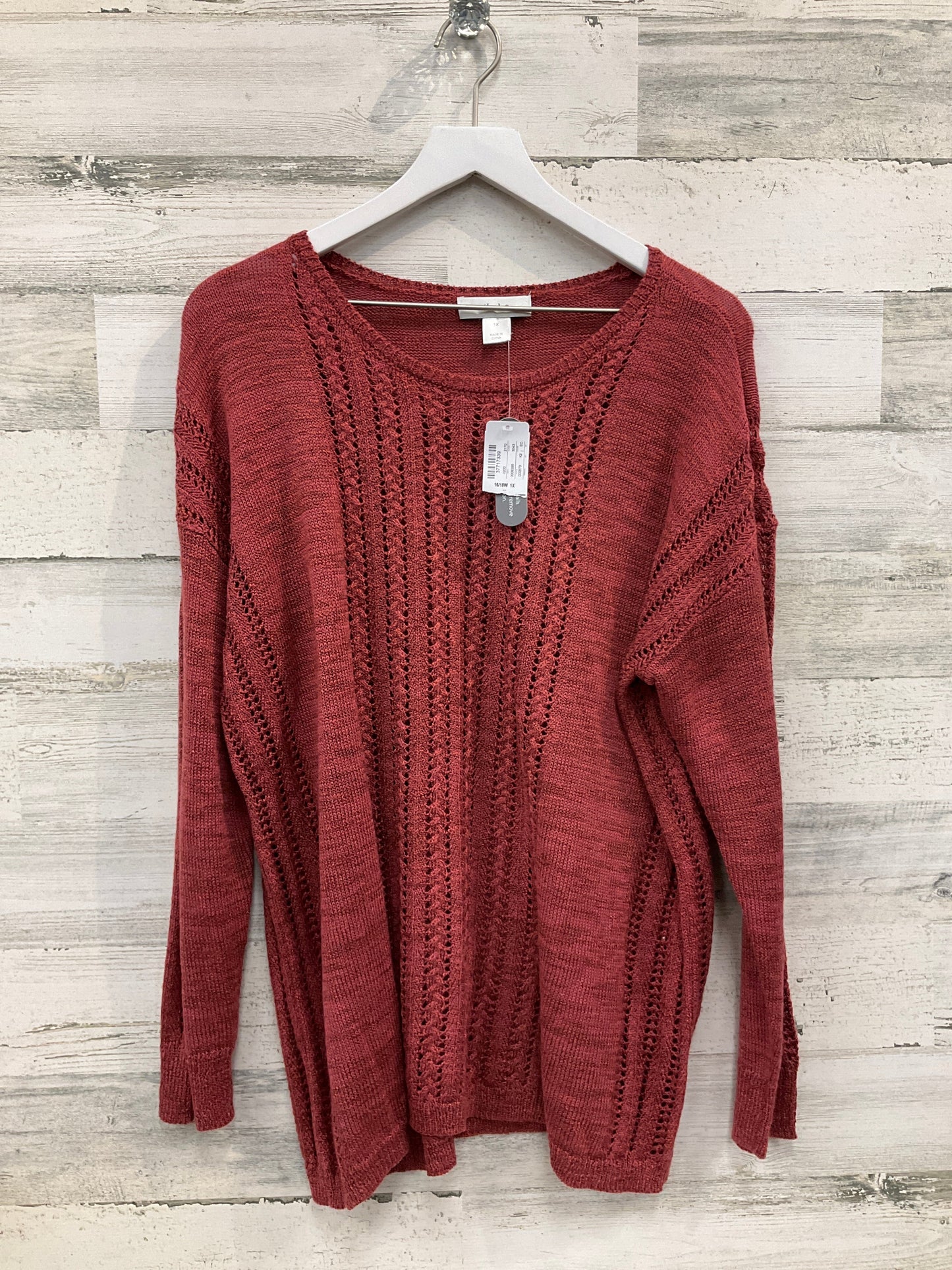 Sweater By Cj Banks In Red, Size: 1x