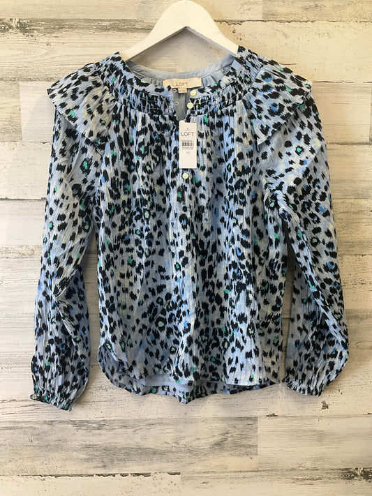 Blue Top Long Sleeve Loft, Size Xs