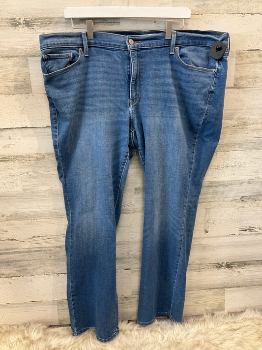 Jeans Straight By Levis In Blue Denim, Size: 22