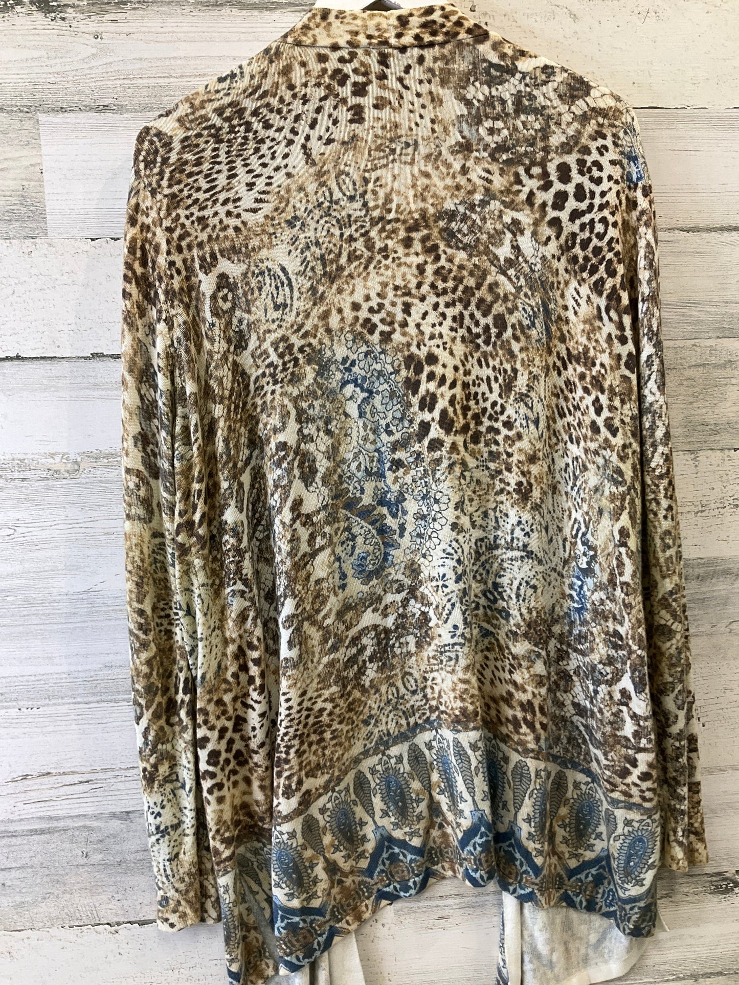 Sweater Cardigan By Chicos In Animal Print, Size: Xl