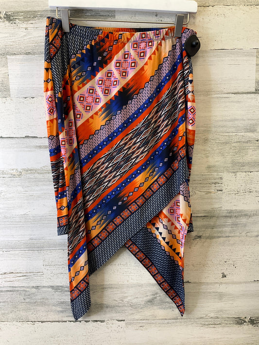 Blue & Orange Skirt Midi Venus, Size 8