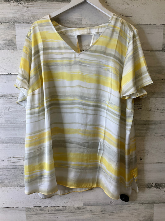 Yellow Top Short Sleeve Susan Graver, Size 2x