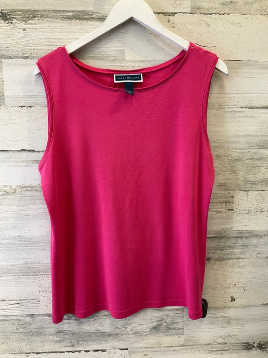 Pink Top Sleeveless Basic Karen Scott, Size L