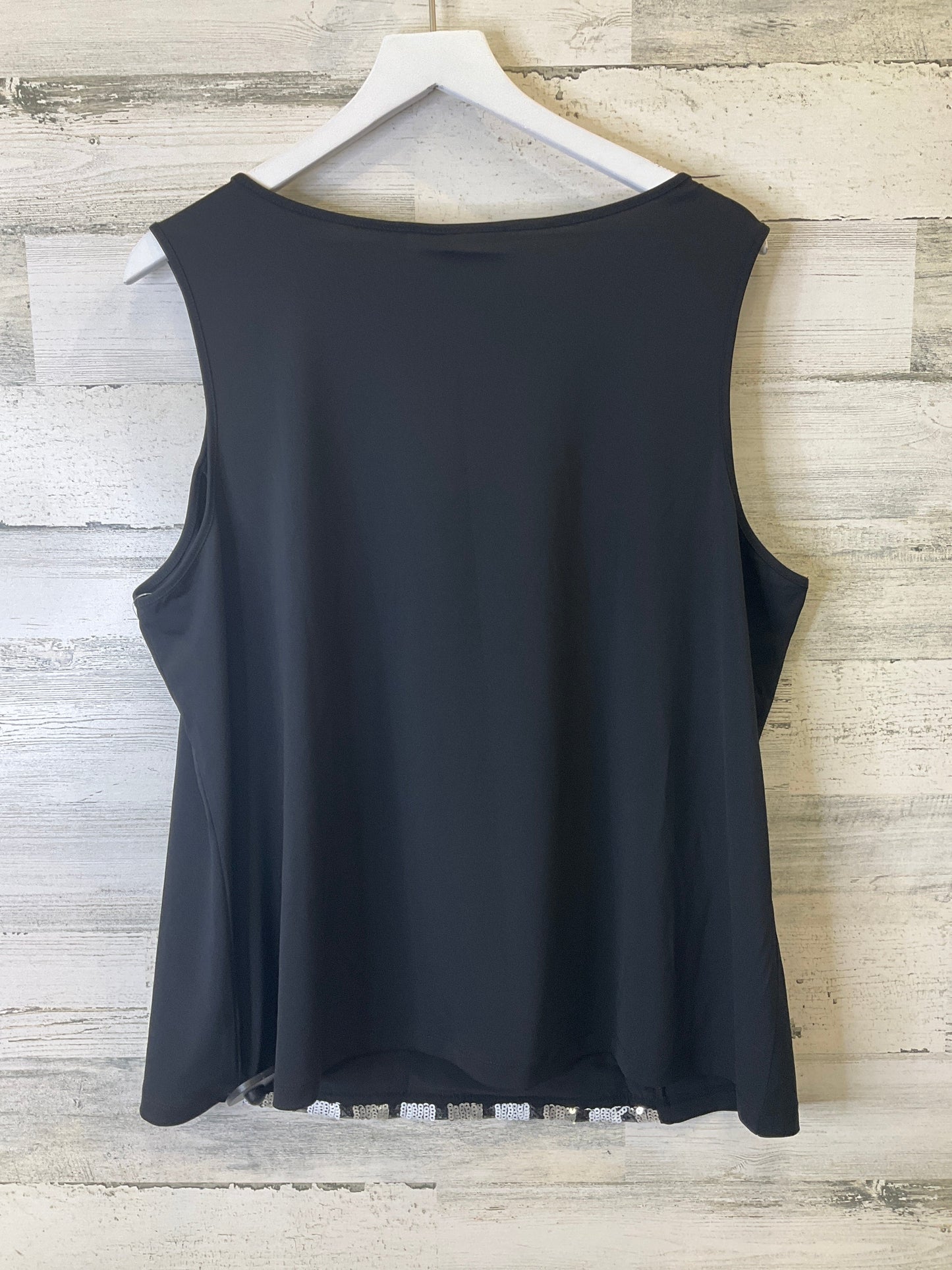 Black & White Top Sleeveless Bob Mackie Qvc, Size 1x