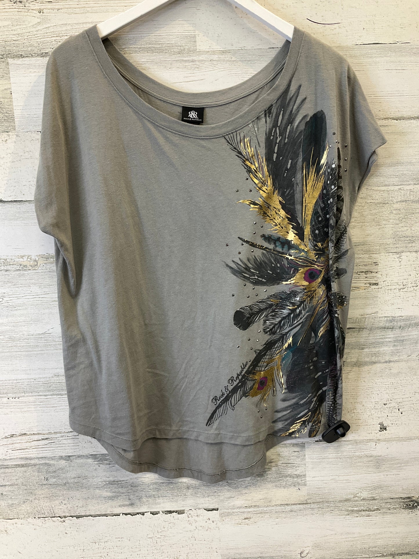 Grey Top Short Sleeve Rock And Republic, Size S