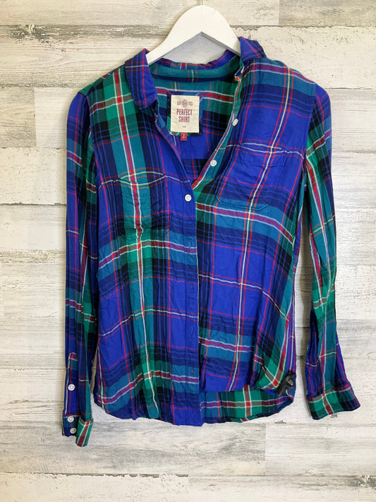 Top Long Sleeve By So In Plaid, Size: S